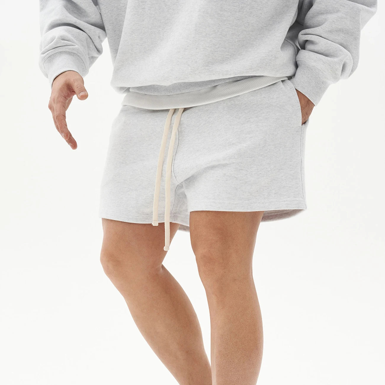 Men's Breathable Waterproof Cotton Workout Shorts with Elastic Waist and Woven Fabric for Running Gym Fitness