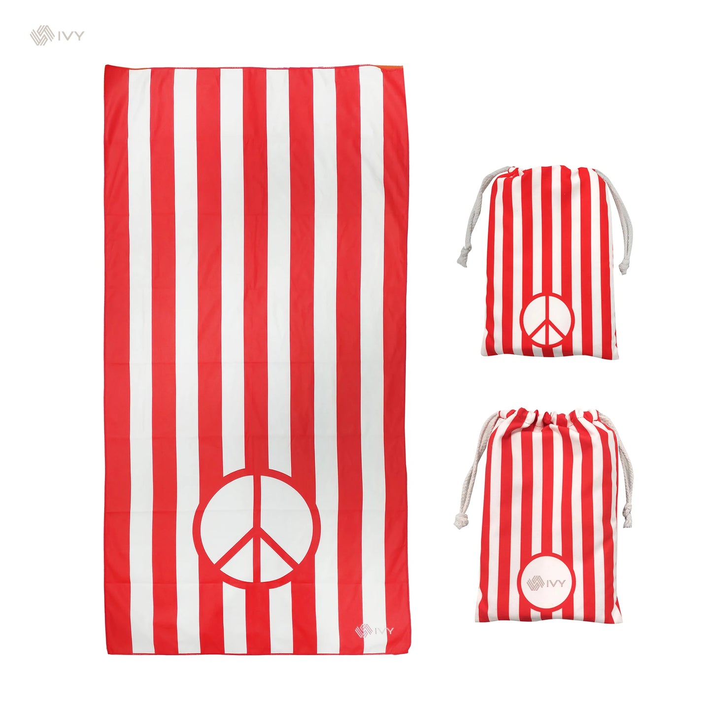 Printed Woven Microfiber Towel Set Custom Logo Sand Free Quick Dry Easy to Carry Gift Travel