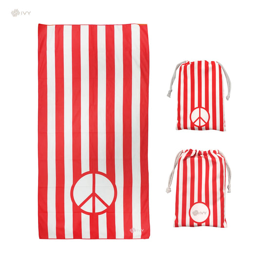 Printed Woven Microfiber Towel Set Custom Logo Sand Free Quick Dry Easy to Carry Gift Travel