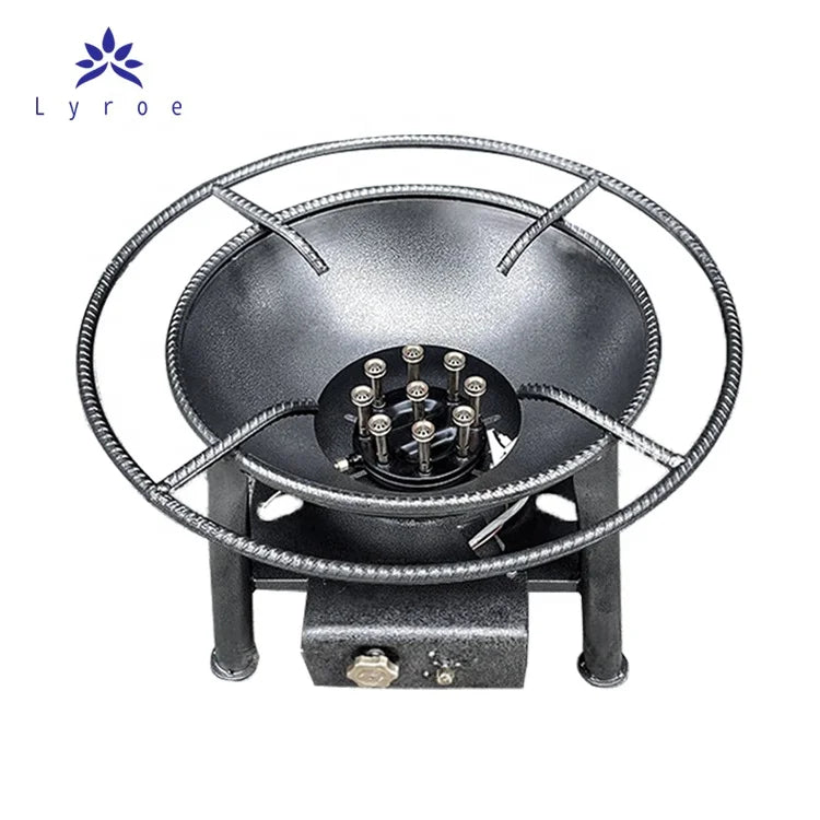 Lyroe Cheap Price Large Pot Automatic Ignition Lpg Gas Burner Multifunction Standing Cast Iron Gas Cooktops Stove