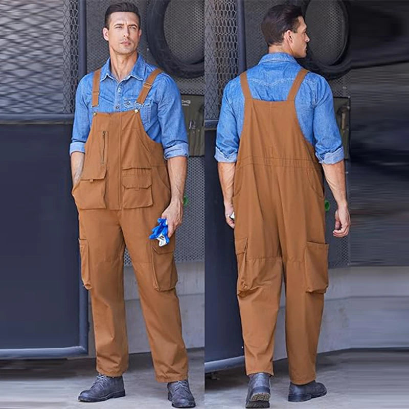 Men's Bib Overall Big and Tall Denim Overalls Casual Duck Bib Overall Regular Fit Fashion Jean  With Pockets Jumpsuit