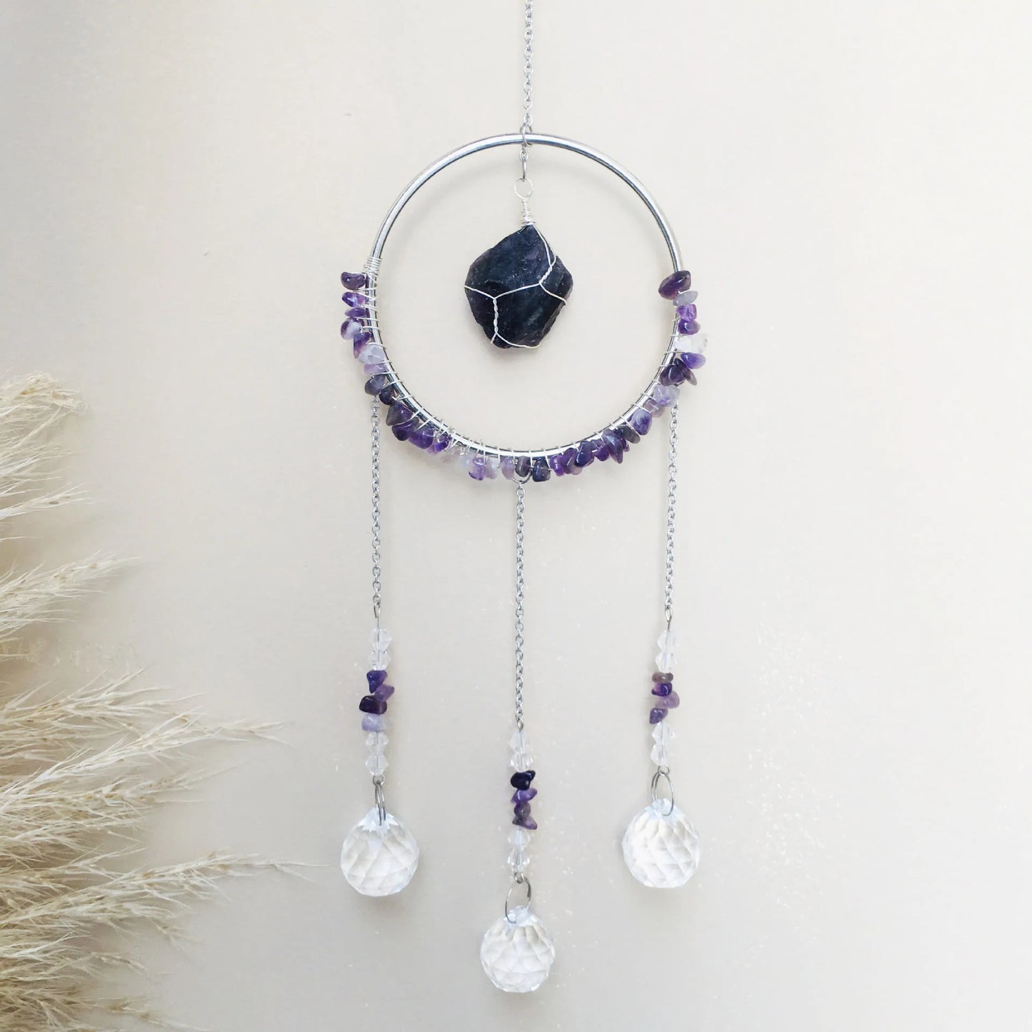 Natural Healing Stones Suncatchers Sun Catchers Indoor Window Prism DIY Sun Catcher Crystal Hanging for Gift