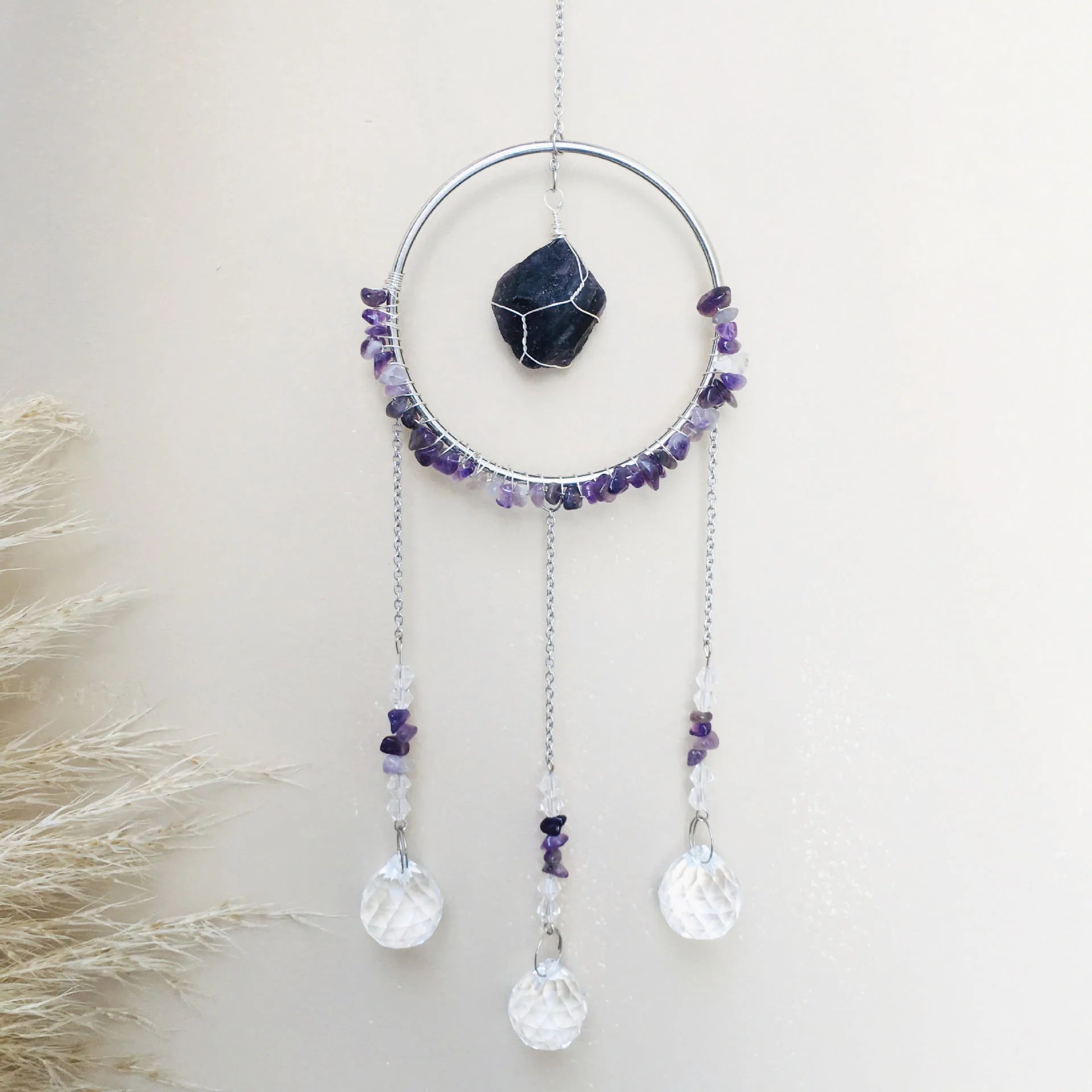 Natural Healing Stones Suncatchers Sun Catchers Indoor Window Prism DIY Sun Catcher Crystal Hanging for Gift