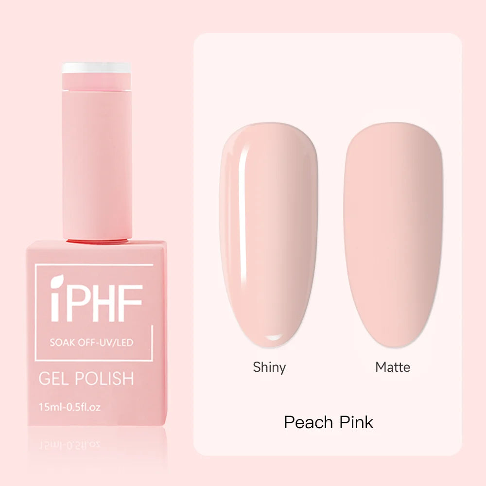 Iphf Pink Bottle 15ml Uv Gel Resin Color Gel Soak Off Nail Varnish Wholesale Hema Free Nail Polish Gel Set