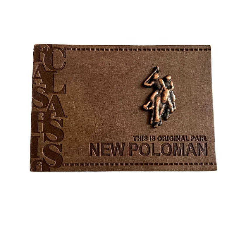 Customized Branded Clothing Embossed Printing Debossed PU Leather With Metal Label Patch for Hats/Blankets/Bags/Jeans/Clothin