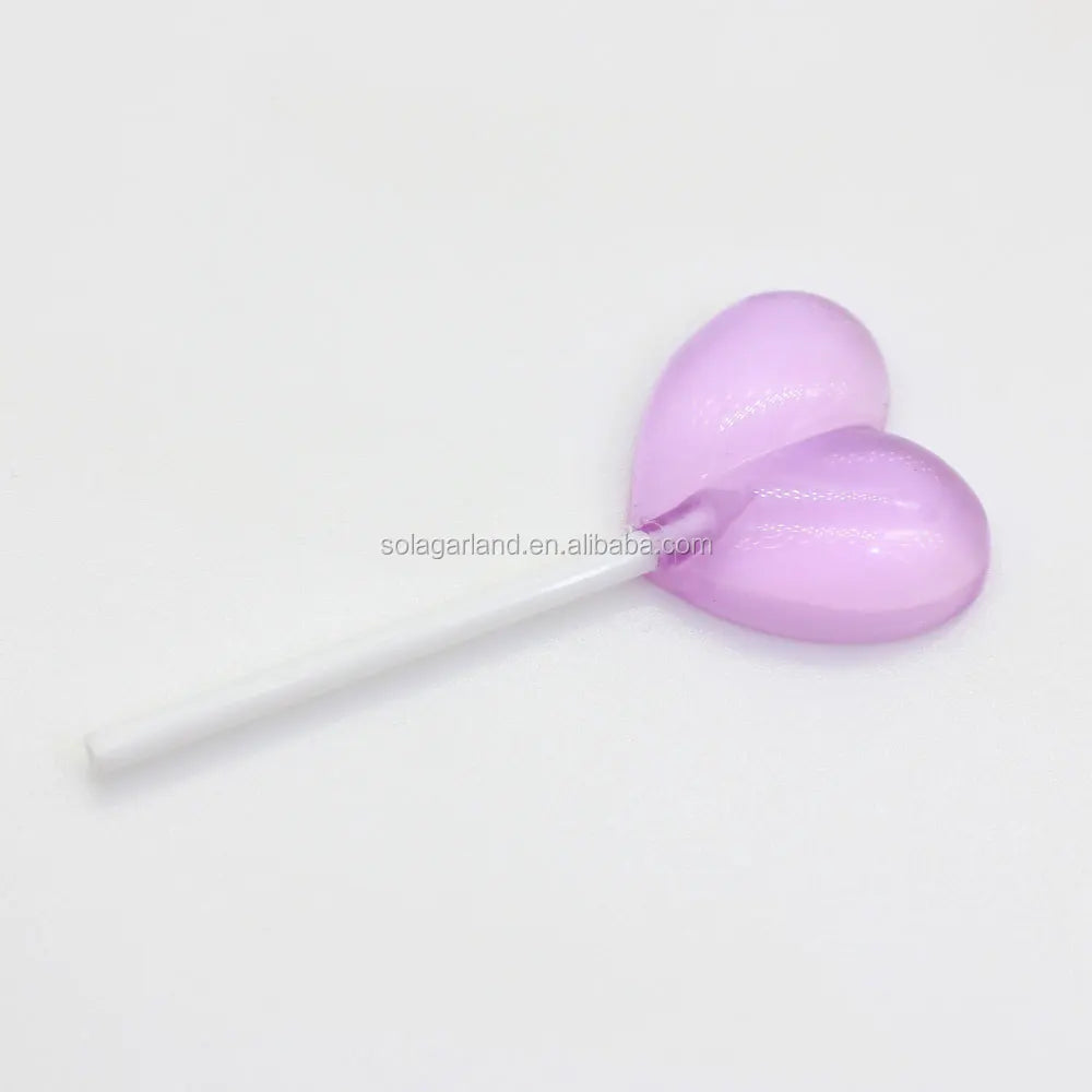 Valentines Day's Themed Resin Love Heart Lollipop Flatback Resin Cabochons Sweet Dessert Candy Embellishments for Jewelry Mak