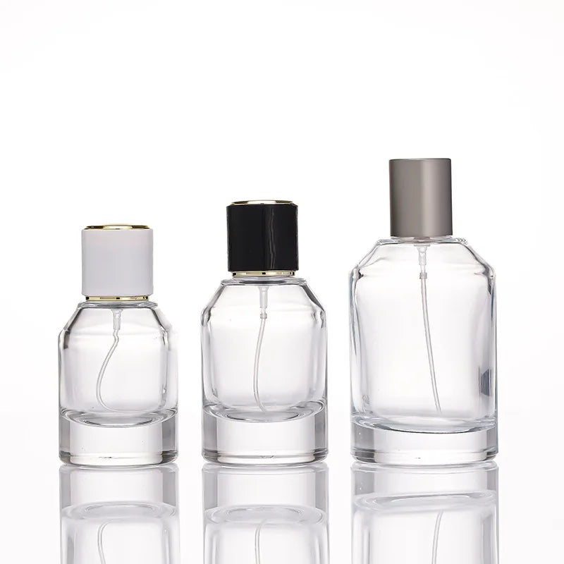 Wholesale 100pcs Luxury Empty Cylinder Perfume Bottles 100ml 50ml with Screen Printing Service for Perfume Use