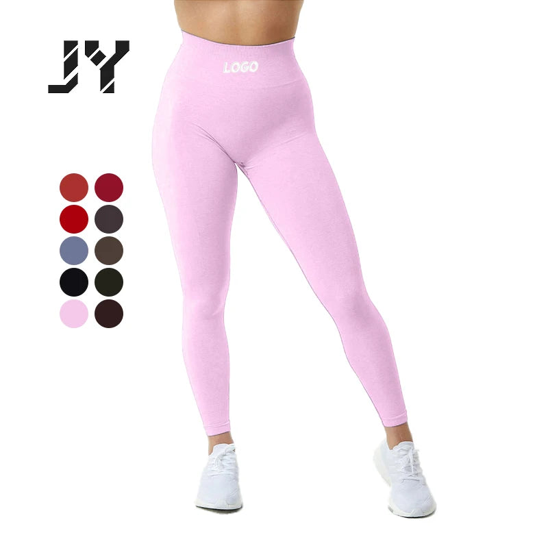 Joyyoung Custom QUICK DRY Spandex Leggings Women Srunch Butt Workout Tight Yoga Pants Fitness Gym Butt Lifting Yoga Leggings