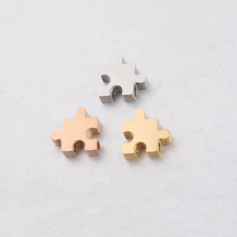 10*3mm Puzzle Beads Stainless Steel Mirror Puzzle Accessories DIY Bracelet Necklace Hole 1.8mm Puzzle Beads Fine Charm