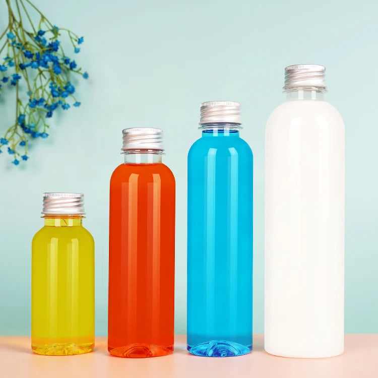 Wholesale Biodegradable PET Round Beverage Fruit Juice Bottle 8oz 12oz 16oz Capacities Food Grade Aluminum Cap 500ml Packagin