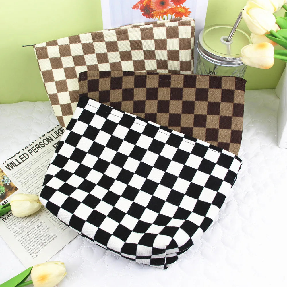 Custom Label Corduroy Makeup Pouch Bag Small Travel Cosmetic Bags Women Cosmetiqueras Cosmetic Pouch Packaging