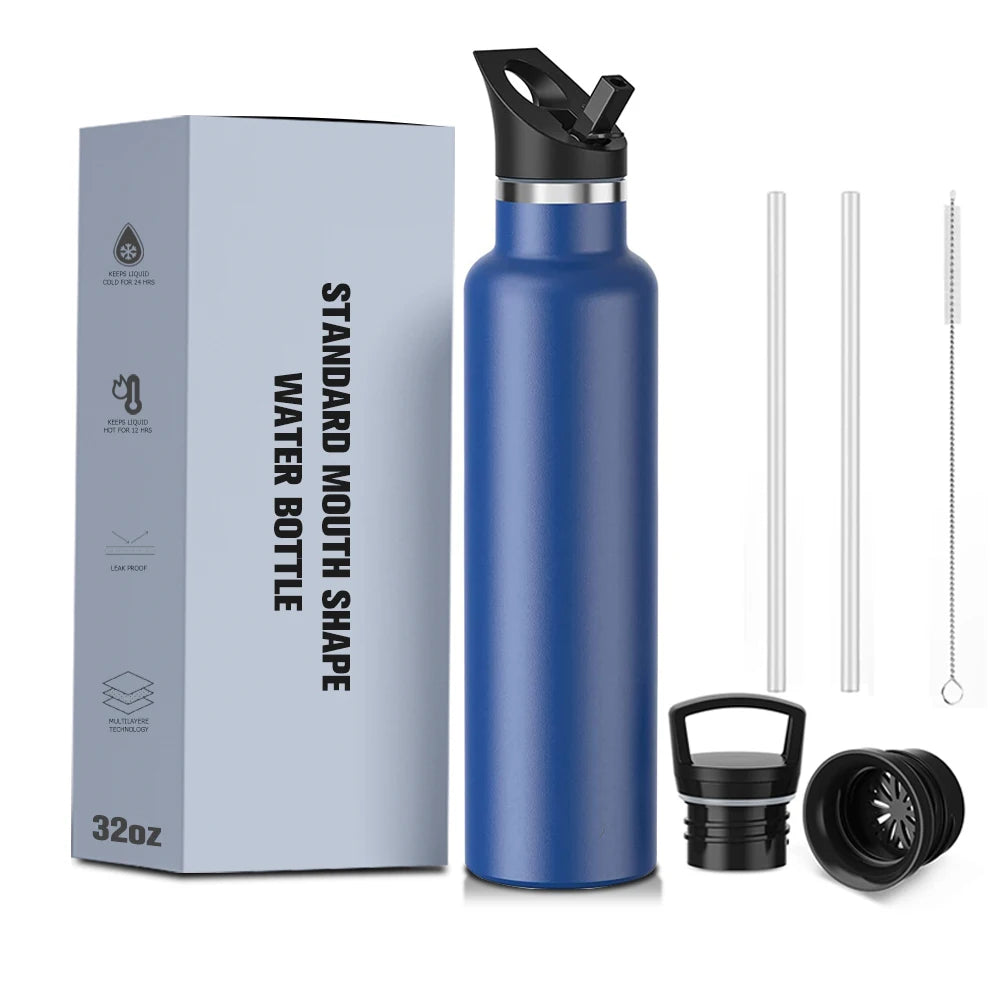 Insulated Stainless Steel Water Bottle Vacuum Double Wall Sports Water Bottle Travel Thermal Flask