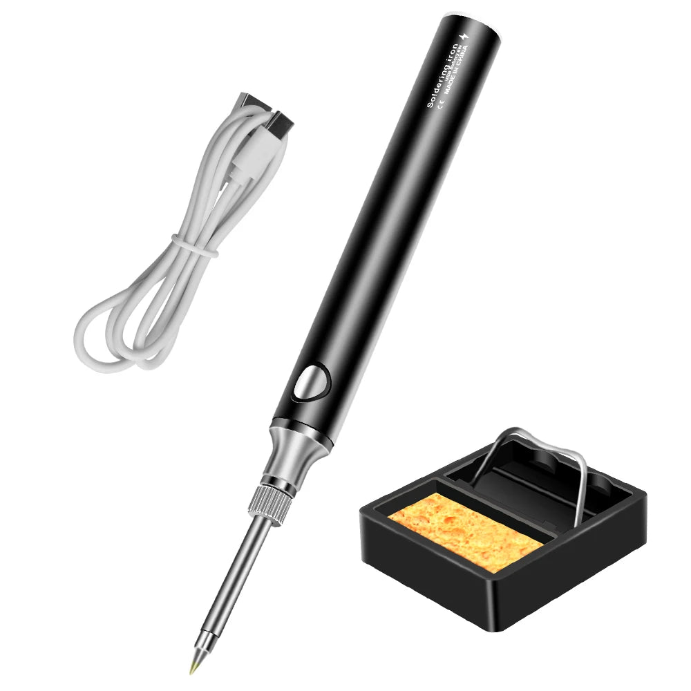 Power 8W Adjustable Temperature Mini USB Electronic Soldering Iron Kit for DIY Electronic Repairing(Non-rechargeable)