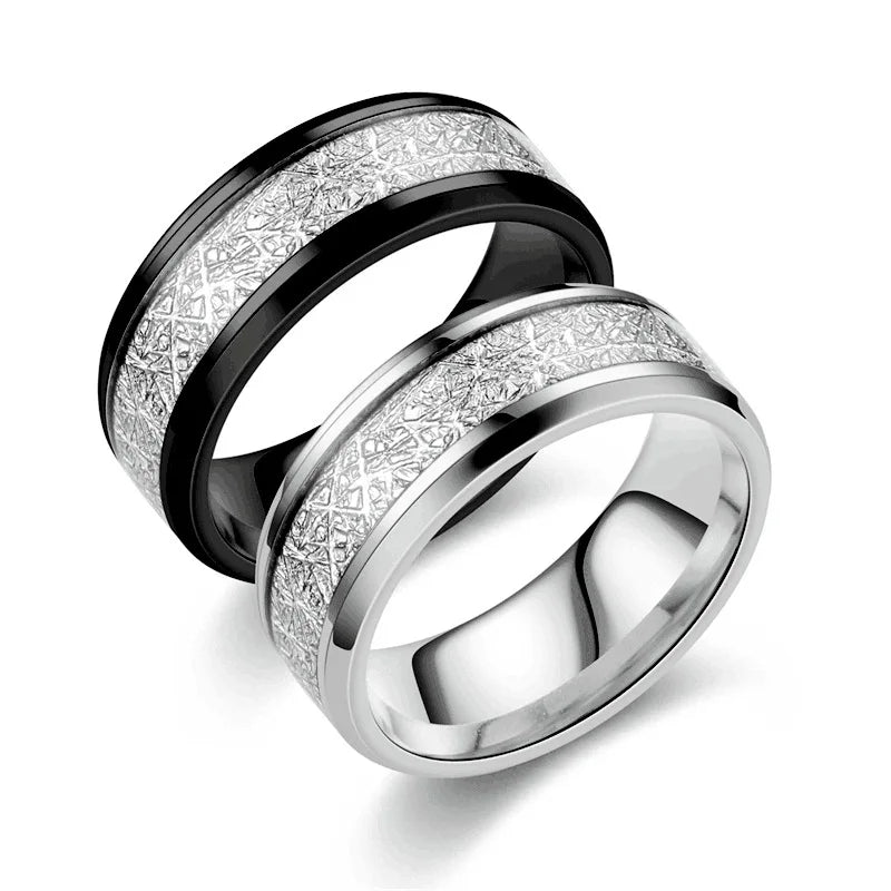 2025 New Trendy Unisex Titanium Steel Gold Silver Plated Polished Man Rings Stainless Steel Rings Couple Rings for Men