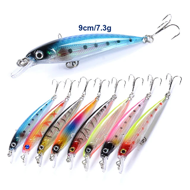Best Quality 3D Eye Artificial Bait Sinking 9cm 7.3g Minnow Fishing Lure Hard Artificial Swim Baits