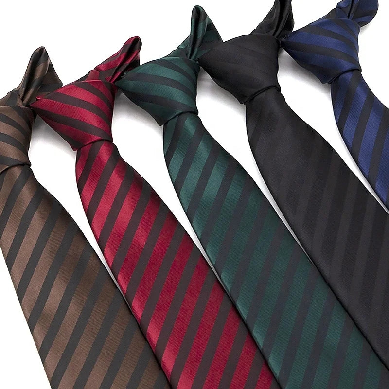 Hot Selling Wholesale Henan Necktie Fabricante De Gravatas Lot Stock Microfiber Tie High Class Stripe Necktie
