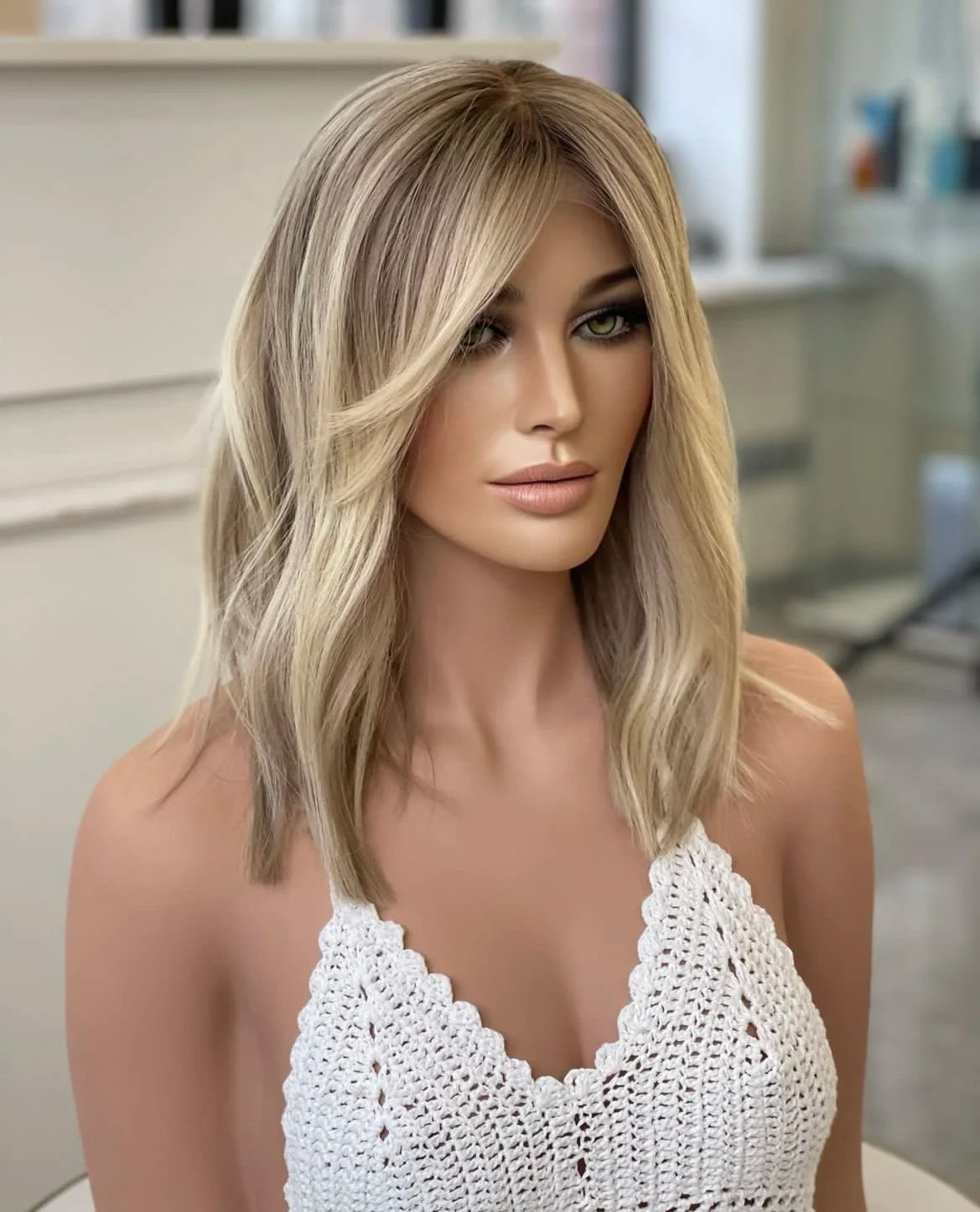 Ash Platinum Color Highlights Human Hair Wig Unprocessed Raw European Hair Transparent HD Lace Front Wigs