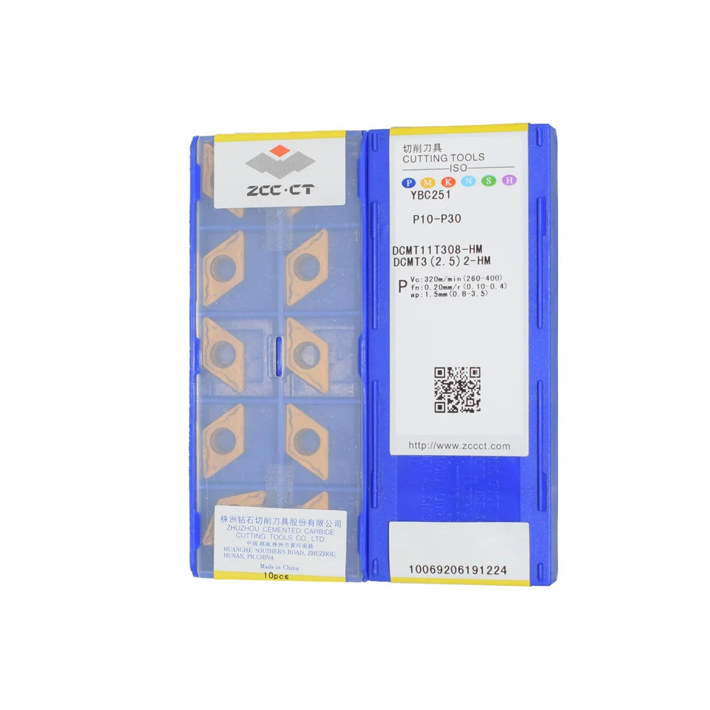 ZCC DCMT DCMT11T308-HM DCMT11T308 HM YBC251 Carbide Inserts CNC Turning Tool Lathe Cutter Tools Quality Product MOQ:10pcs