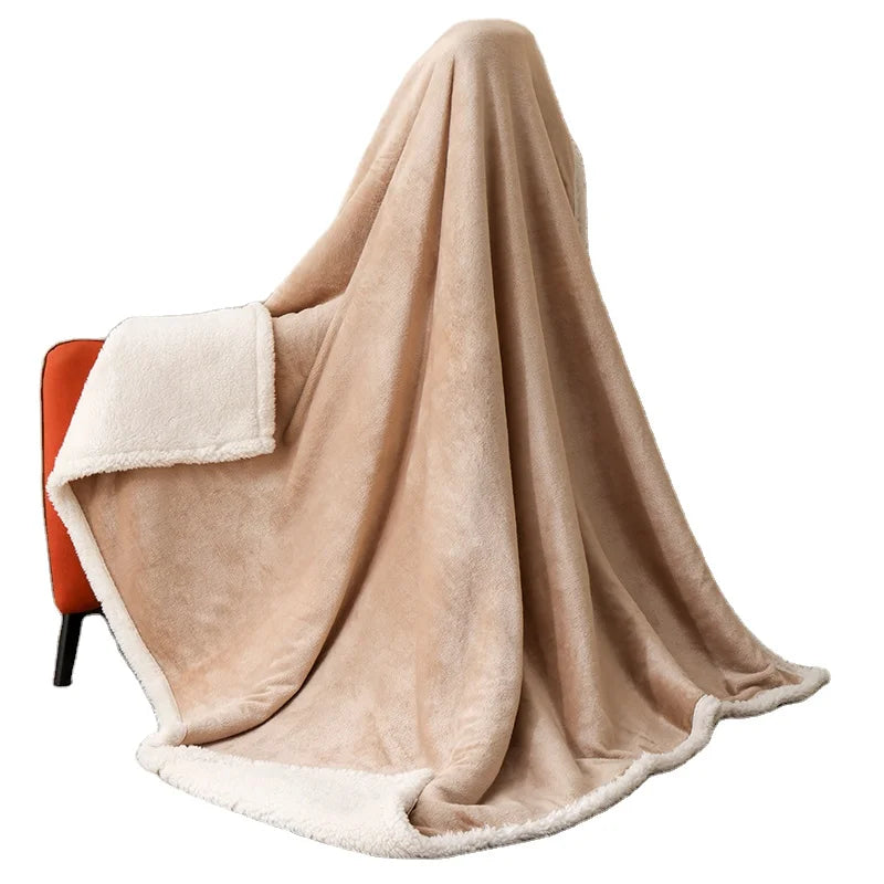 Wholesale Blankets & Throws Double Layer Blanket Knitted Sherpa Blanket Indoor Bed Sheet