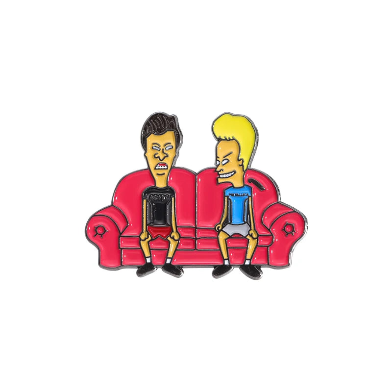 Beavis and Butt-head Funny Cartoon Comedy Brooch MTV Music Show Backpack Badge Clothing Accessories Gift