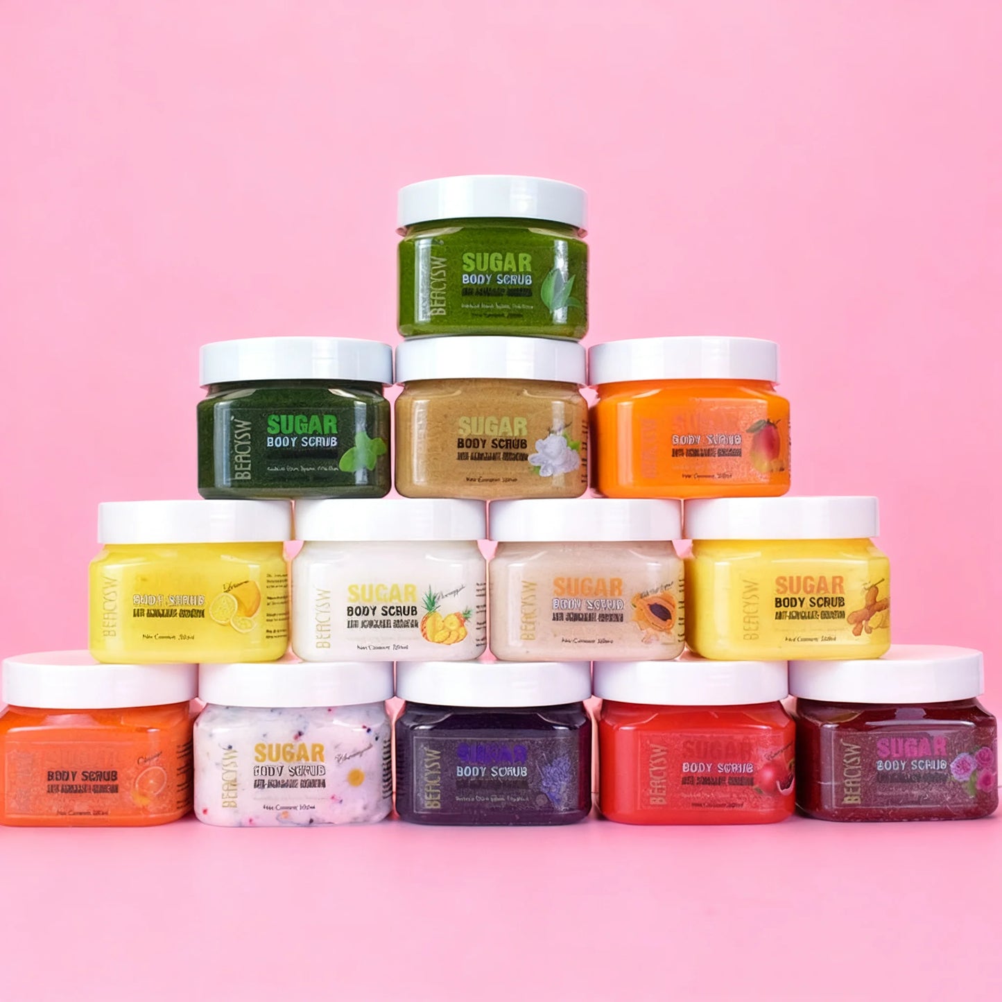 Whitening Brightening Exfoliating Shea Sugar Body Scrub Removes Dead Dry Skin for Soft & Hydrated Nourishing Body Care