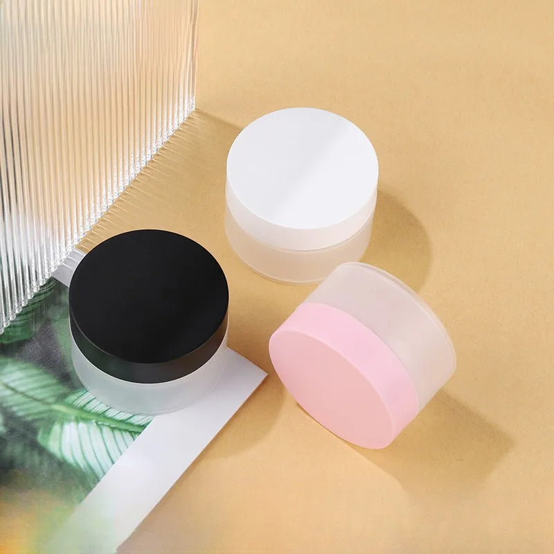 Wholesale Empty Frosted Plastic Cosmetic Packaging Jars 5ml to 200ml Sizes with Transparent Jar White Lid Cream Made PP Mater
