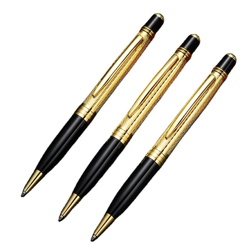 Luxury Gold Black Silver Luxury Metal Ballpoint Pen Business Gift Pen Engraved Design Pen