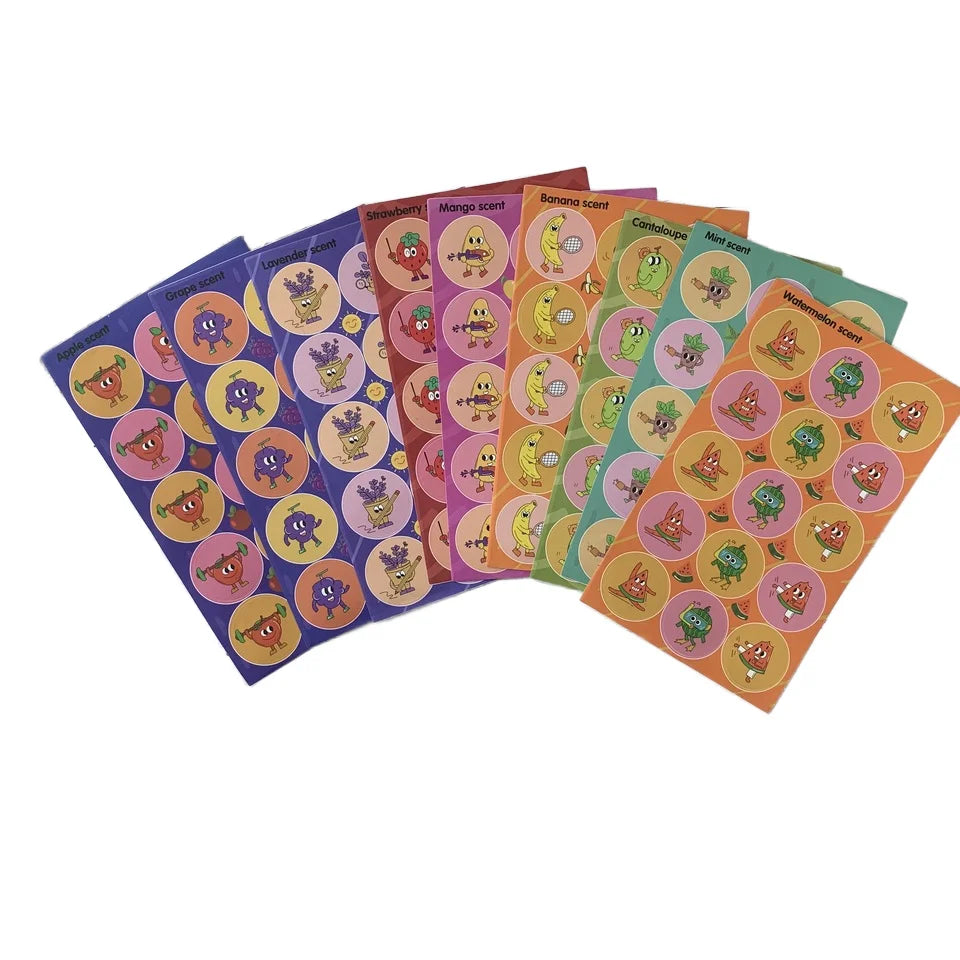 Cartoon Scented Scratch and Sniff Stickers Fruit Scent for Promotional Gifts