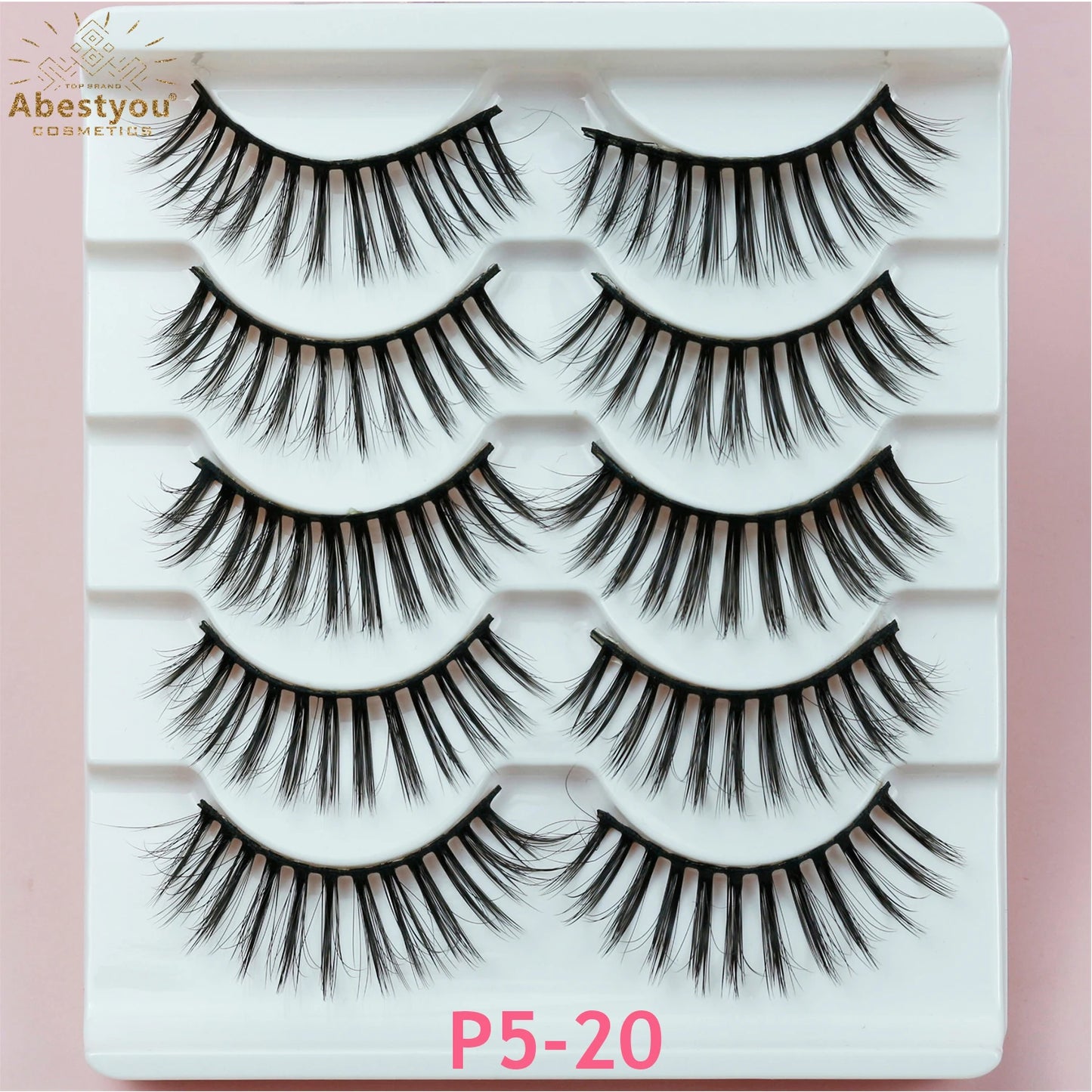Abestyou 3D Transparent Natural Black Vegan Full Strip Self-Adhesive Reusable Glow Dark Clear Faux Mink Cruelty-Free Eyelashes