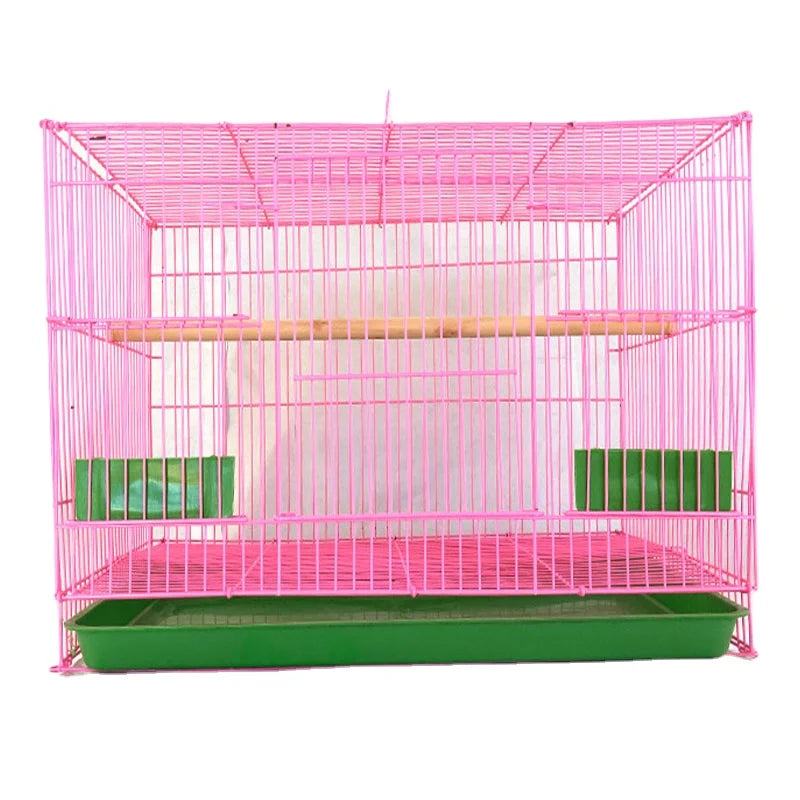 50cm Foldable Metal Wire Mesh Bird Cage for Breeding Parakeets Cockatiels Conures Finches Budgies Lovebirds Canaries