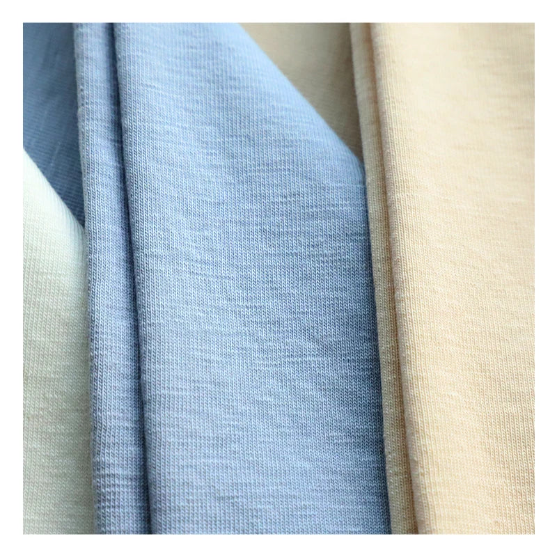 82011-Wholesale Super Soft 23% Hemp 55% Organic Cotton 22% Sorona Single Jersey Knitted Fabric for T Shirt