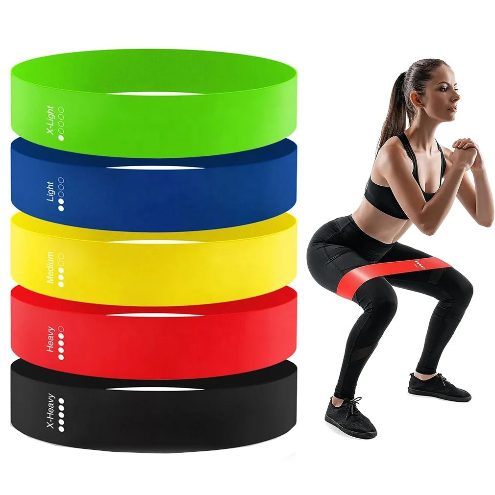 TPE Mini Loop Band Gym Exercise Resistance Loop Fitness Bands 5pcs Set Elastic Stretch Rubber Latex Home Workout Resistance B