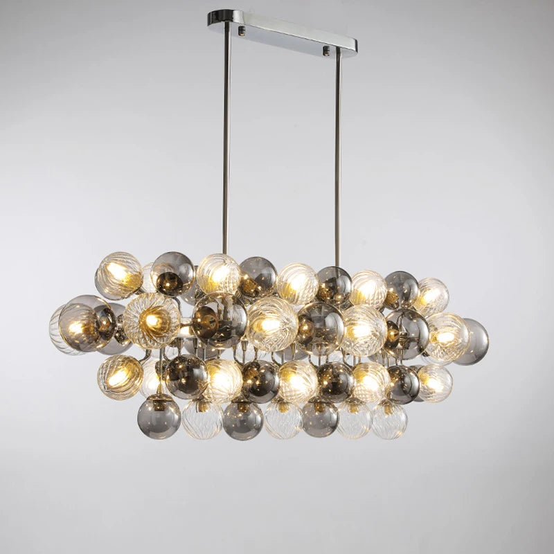 Post-modern Two-color Creative Bubble Glass Ball Design Chandelier Simple Light Luxury Restaurant Model Room Pendant Lights
