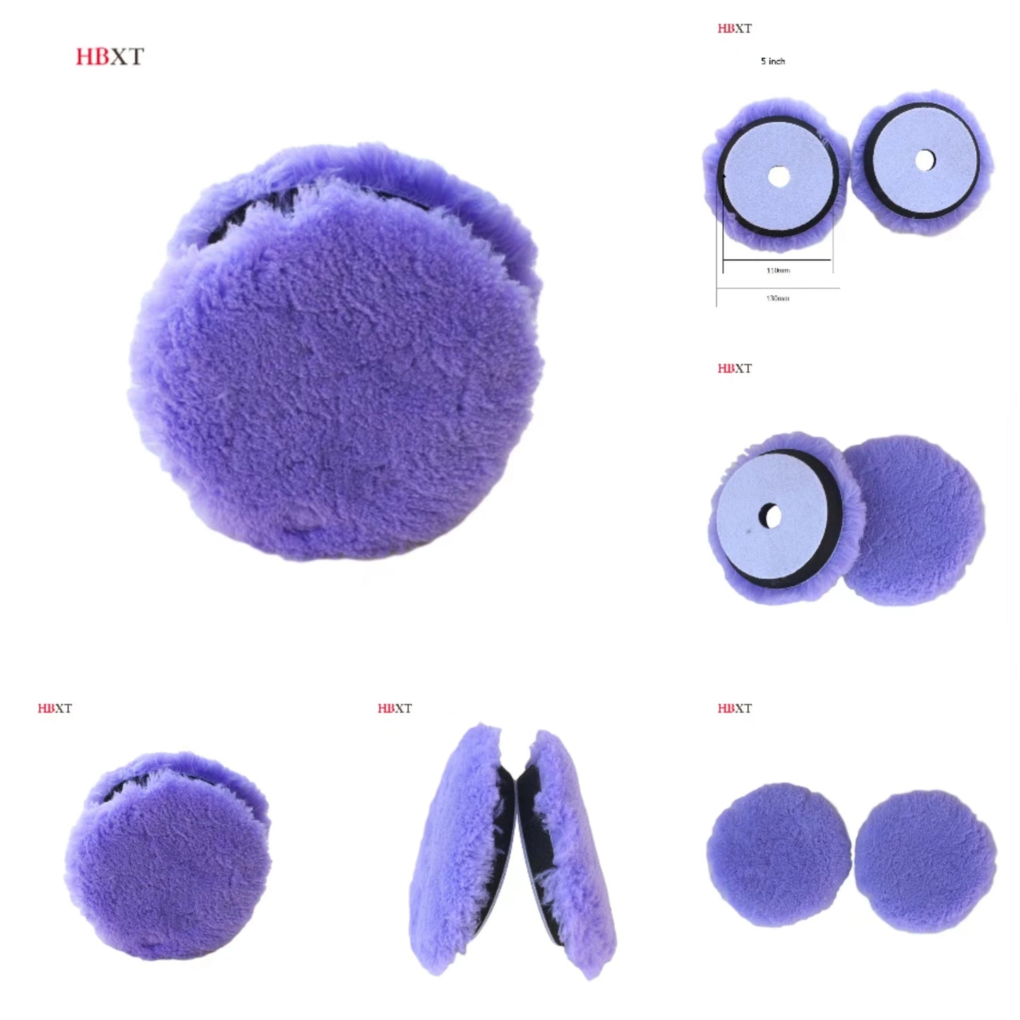 5 '' 6'' 7'' Purple Long Wool  Pile Polishing Pad Wool  Foam Buffing Pad  Polish Pad Korea Car Care