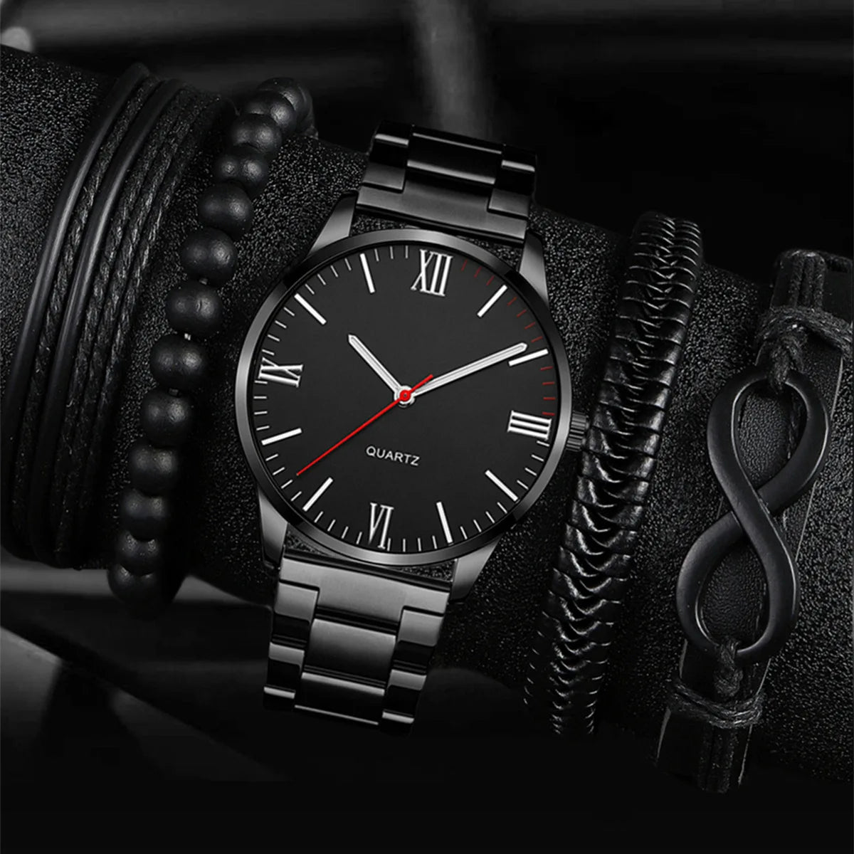 New Men's Business Cross-border Leisure Fashion Foreign Trade Wholesale Trend Sports Watch Set