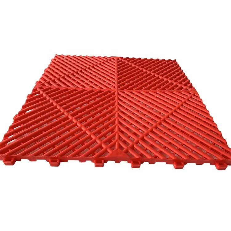 Modern Anti-Slip Interlocking Garage Floor Tiles Plastic PP Surface Covering Mat Car Detailing Shops Vinyl Dalle Graphic Desi
