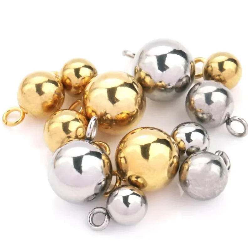 GP Stylish Stainless Steel Welded Round Beaded Charm for DIY Solid Ball Pendant Accessories Without Tarnishing