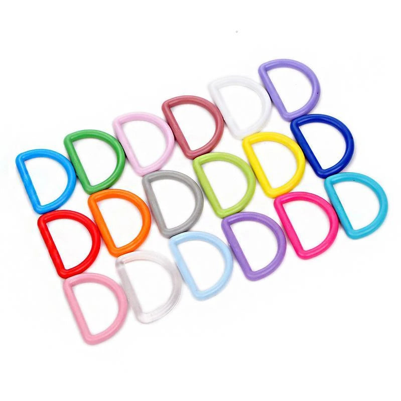Durable Plastic D Ring 20mm Plastic Colorful D-shaped Ring Buckles for Backpack Bags Strap Luggage Accessories Hanging Buckle