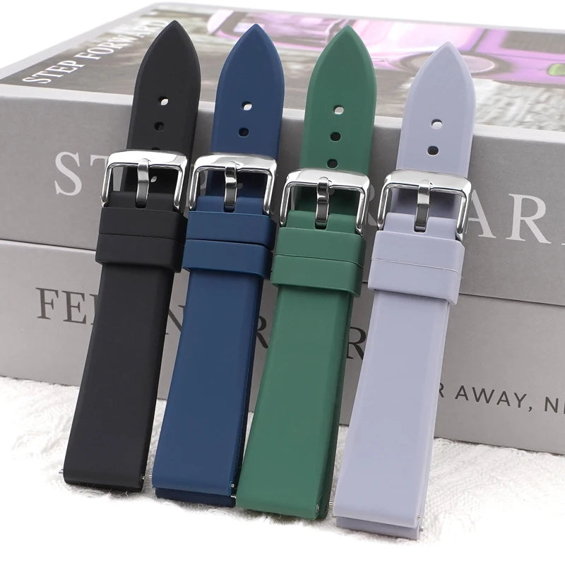 Cheap Price Soft Silicone Quick Release Watch Straps Replacement Sports Waterproof Rubber Watch Bands 16mm 18mm 20mm 22mm