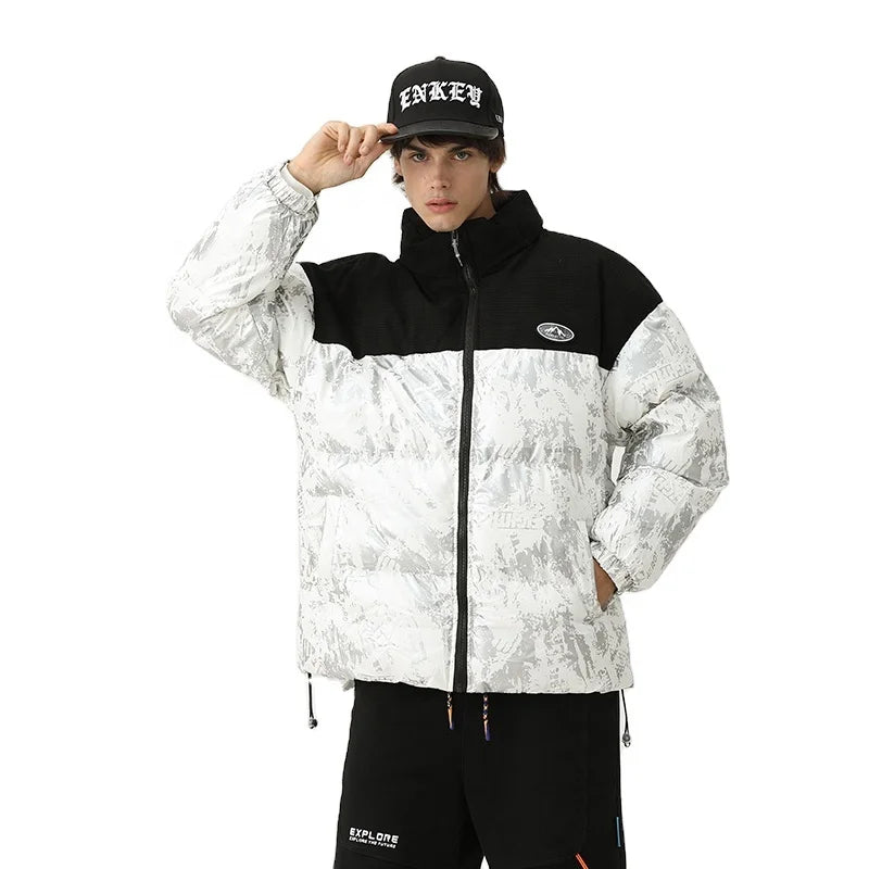 RTS Wholesale High Quality Men's Winter Warm Thick Windproof Bubble Down Jacket with Stand Collar