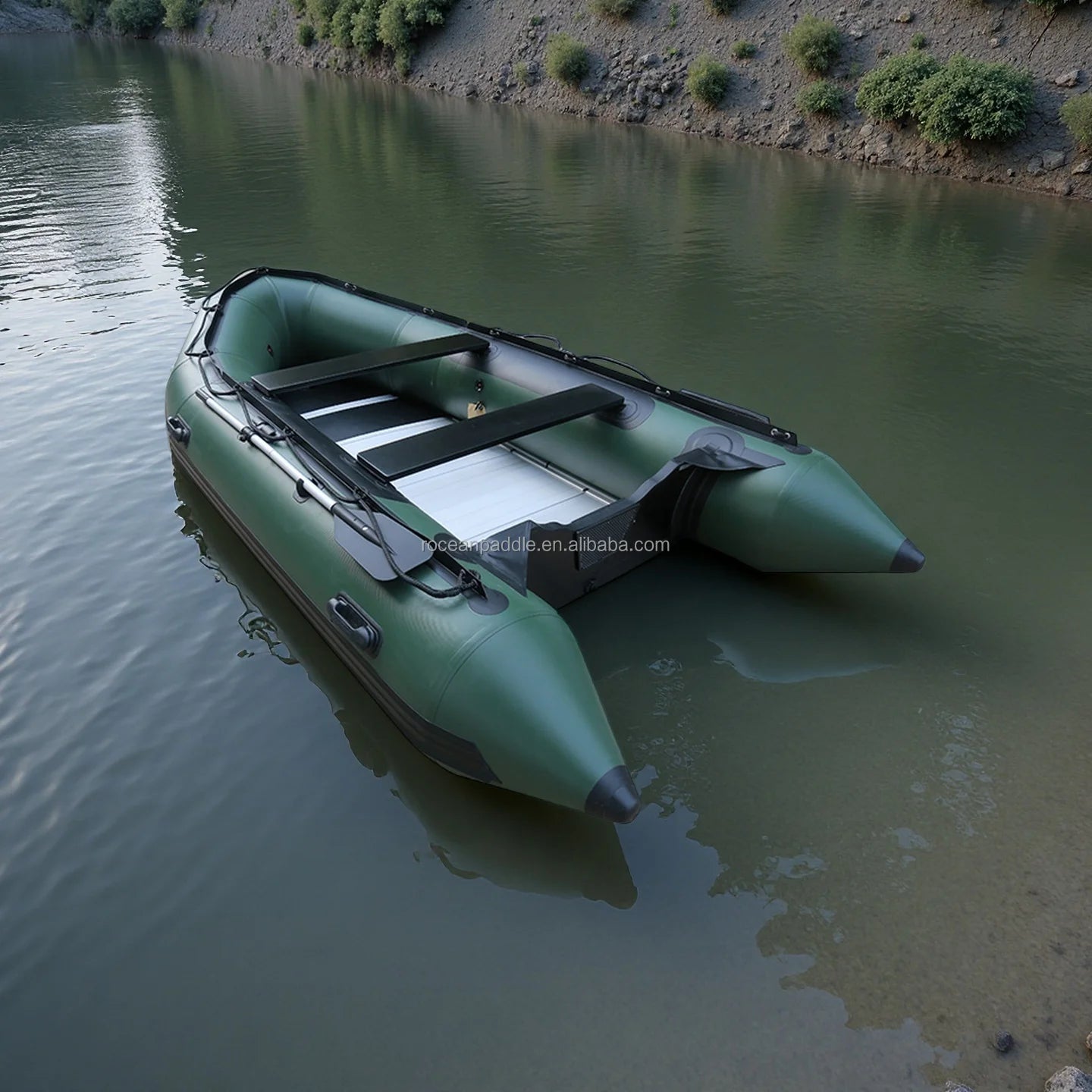 Portable Inflatable Sport Tender Dinghy Boat With Aluminum Floor and PVC for 3 4 5 Person Fishing Dinghy Inflatable Raft Boat