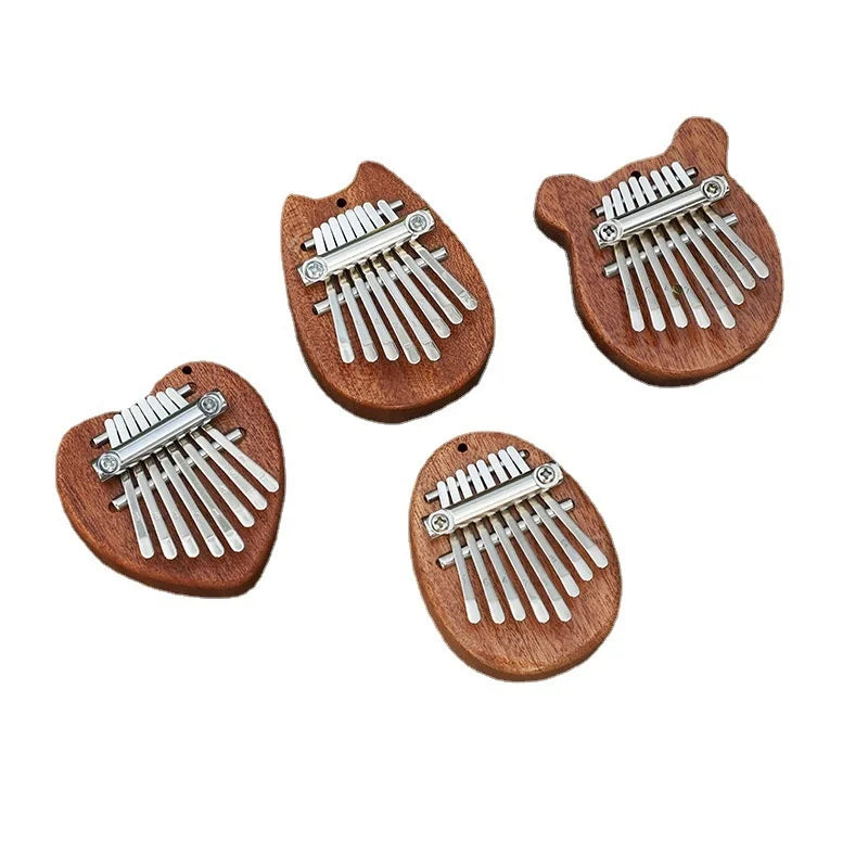 8-tone Musical Instrument Style Mini Thumb Kalimba Solid Wood Crystal Transparent Five-finger Portable Beginner Finger Piano
