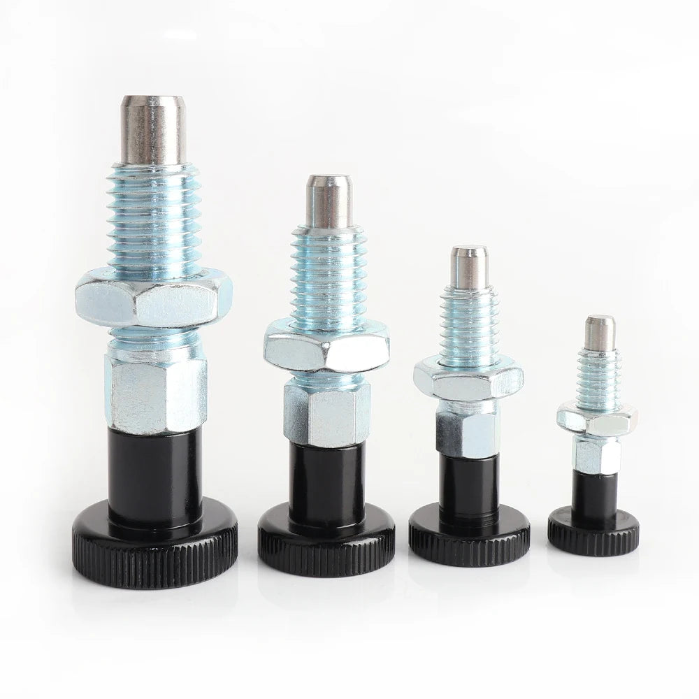 M6 M8 M10 M12 Steel Fine Thread Hand Retractable Spring Index Bolts Indexing Plungers with Nuts