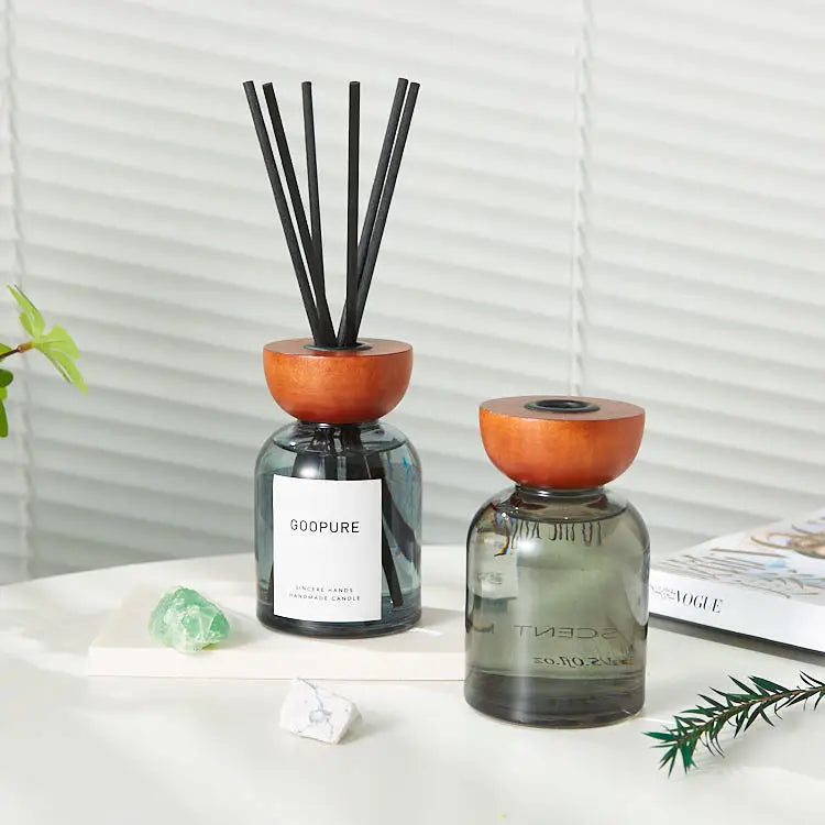 Perfume Reed Diffuser Bottle  4oz Empty  Grey Essential Oil Bottles Glass Jar With Black Sticks