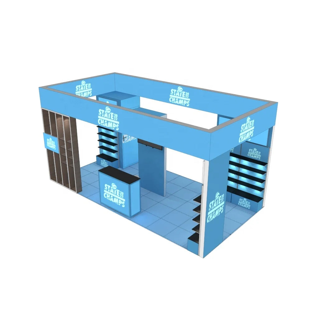 New Design Custom Modular Aluminum 10x20 Shelf Portable Trade Show Exhibit Fair Expo Event LED Backlit Display Trade Show Boo