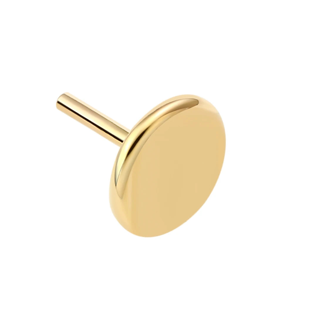 Eternal Metal 14K Solid Yellow Gold Classic Wedding Labret Jewelry Threadless Push-In Ends for Nose & Earring Piercing