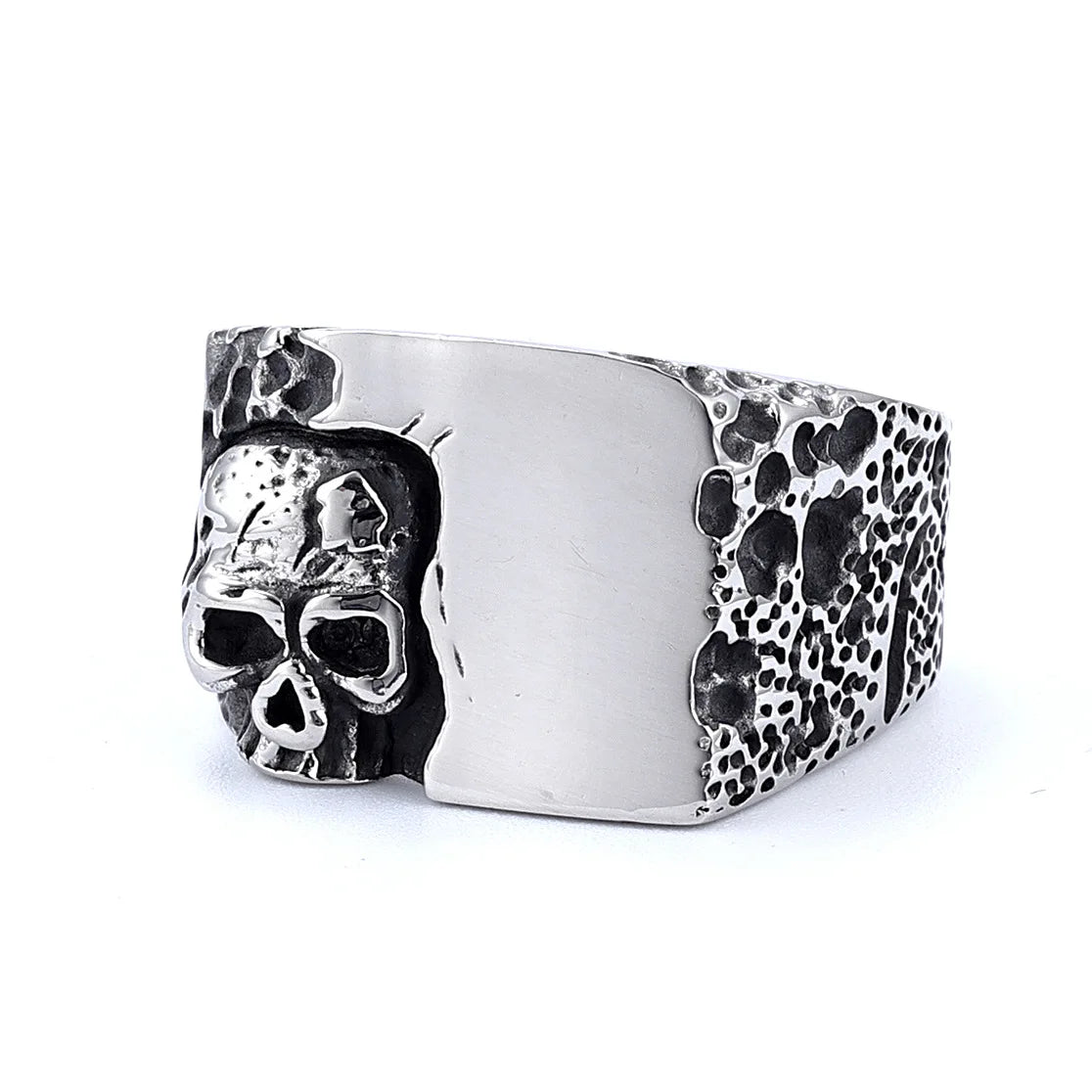 YK New Style Personalized Titanium Steel Men's Delicate Vintage Skull Design Sense Ring Niche High-end Ring Wholesale