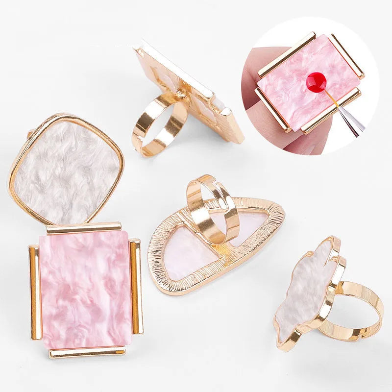 Nail Painting Tool Shell Nail Art Ring Palette Drawing Color Display Solid Gel Mixing Nail Color Palette