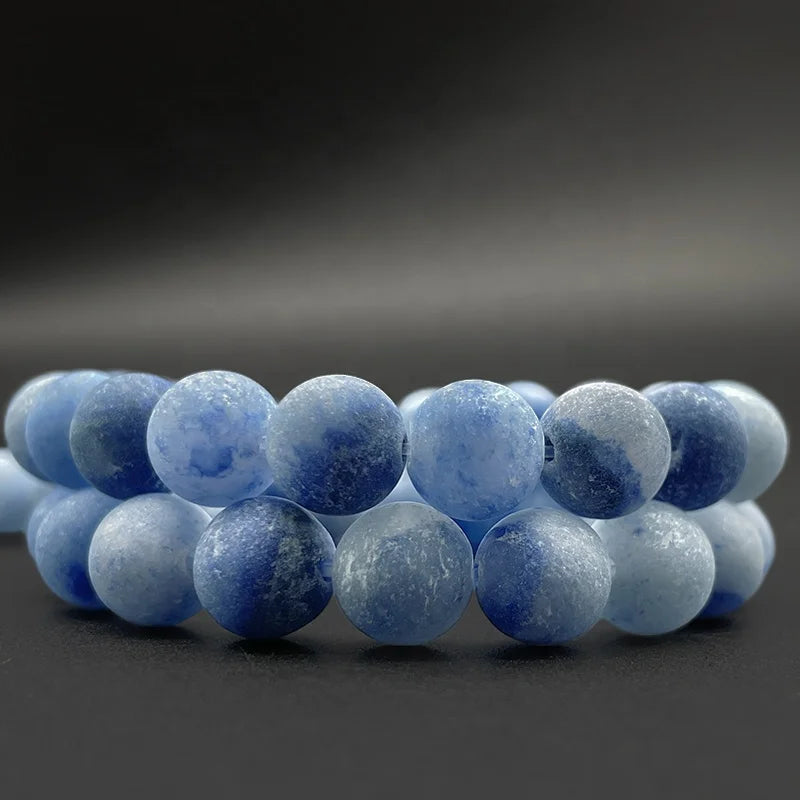 Natural Gemstone  Blue Aventurine Gemstone 4mm-12mm Loose Beads Matte Smooth Loose for Jewelry Making
