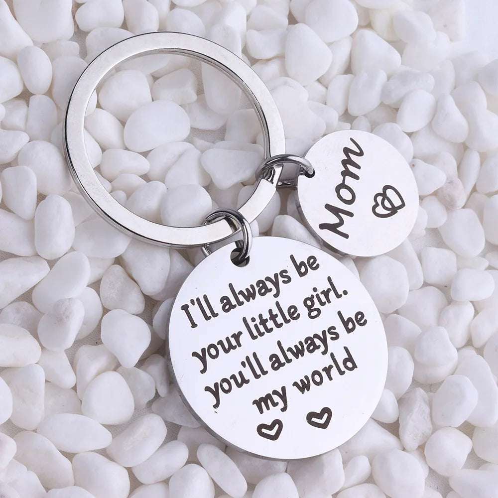 Mothers Day Gift From Daughter for Birthday Mom Gift Key Chain You Will Always Be My World Best Mom Ever Keyring Mother Keych